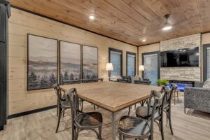 Dining For Eight With Fireplace And TV