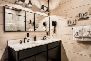 Double Vanity Bathroom with Soap Dispensers