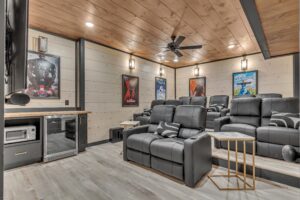 Home Theater with Recliners, Surround Sound & Snack Bar
