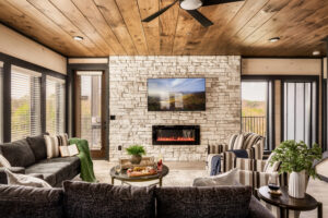Living Room with Seating , Fireplace and TV