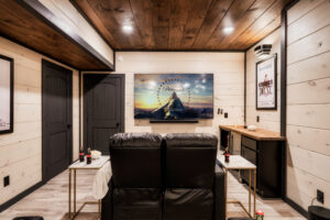 Private Theater Room with Recliners & Surround Sound